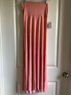2 for $20 LuLaRoe Coral pink peach Maxi Skirt with Subtle Floral Motif stretchy